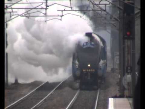 LNER Class A4 4464 Bittern sweeping Grantham clean.