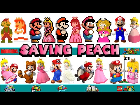 Evolution of Mario Rescues Princess Peach in Super Mario Bros Games and LEGO