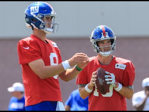 Giants' Eli Manning, Daniel Jones practice highlights