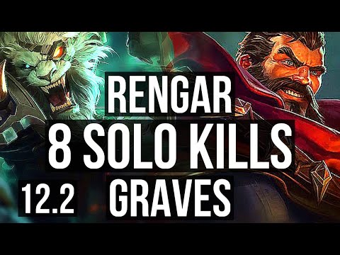 RENGAR vs GRAVES (TOP) | 11/0/6, 8 solo kills, Rank 7 Rengar, 1100+ games | KR Grandmaster | 12.2