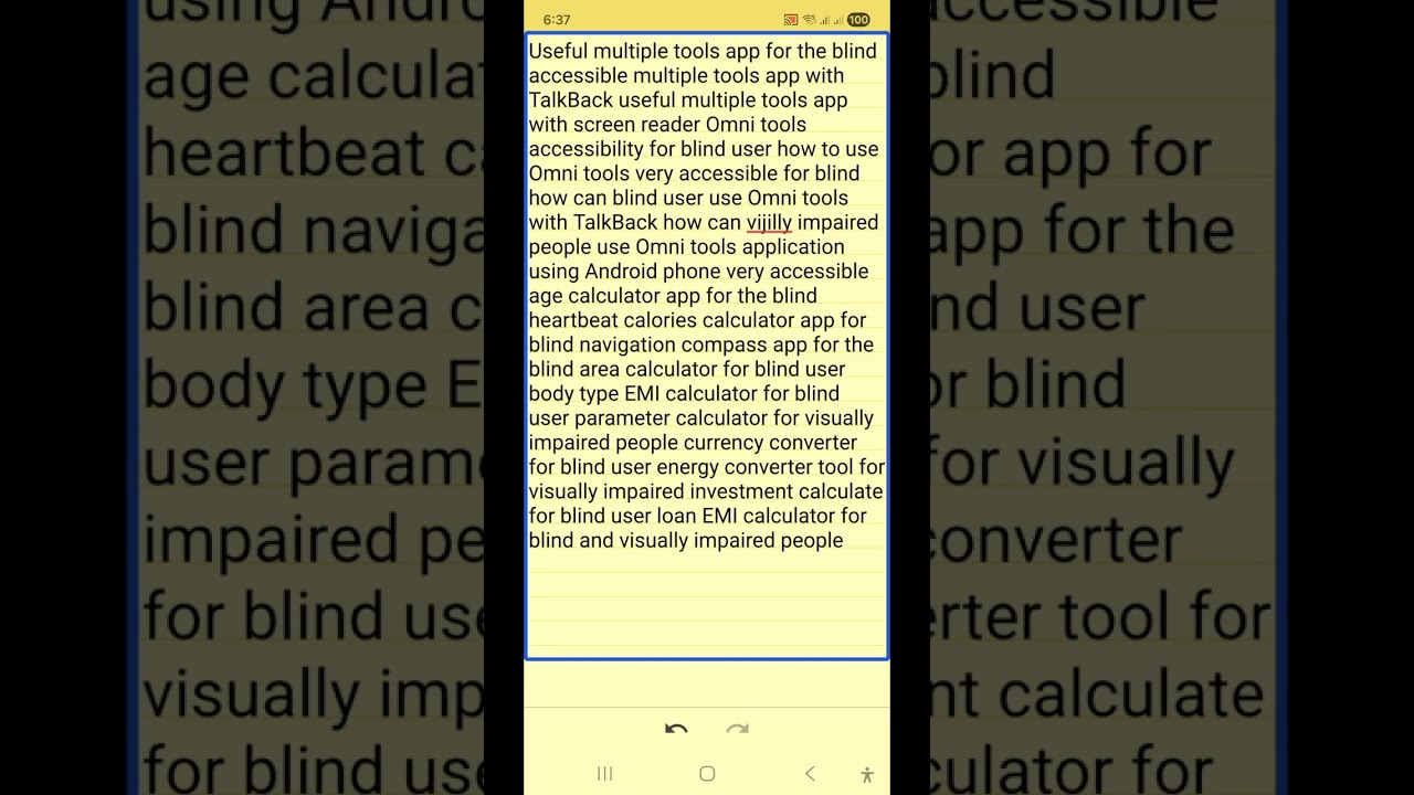 Accessible multiple tools app for the blind navigation finance health useful advance tools 