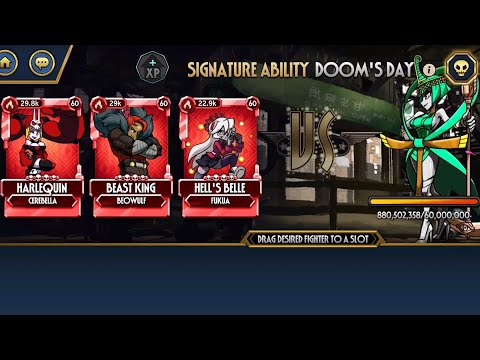 SkullGirls Mobile - 2 tickets testing this popular budget-realistic team vs Undying DOOMSAYER Eliza