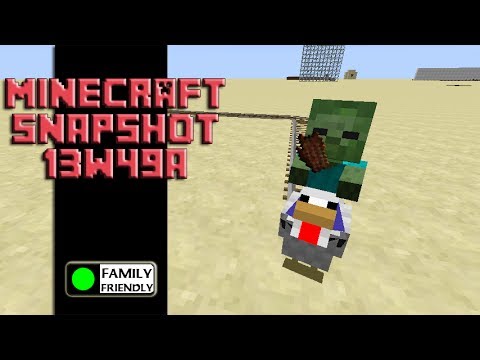 Minecraft 1.7.3 Preview - Snapshot 13w49a - Chicken Jockey Baby Zombies!