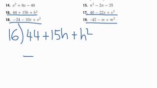 factorization of quadratic expressions   1