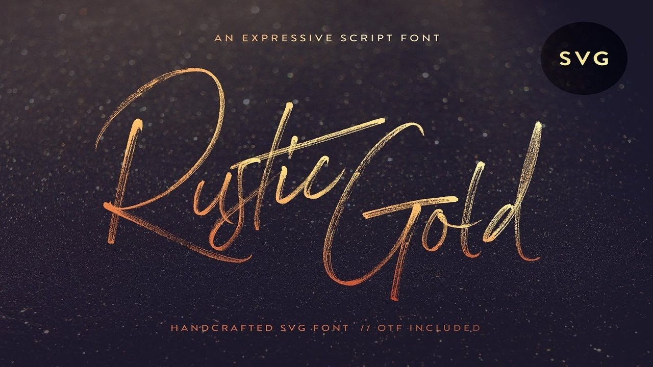 Rustic Gold SVG Brush Script Font Free Download