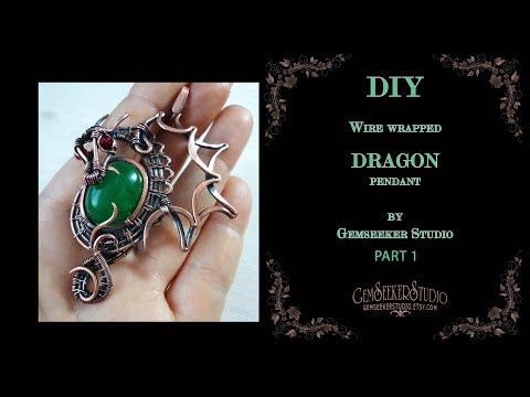 DIY. How to Make a Wire Wrapping Dragon Necklace. Part 1. Intermediate level.