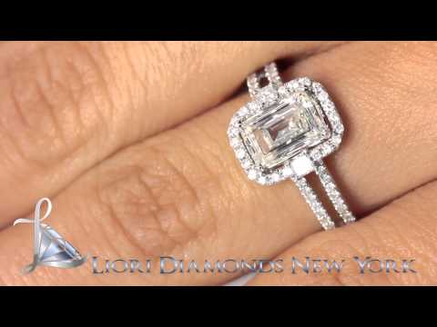 ER-0849 - 2.09 Carat H-SI1 Emerald Cut Vintage Style Natural Diamond Engagement Ring 14k