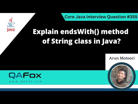 Explain Endswith Method Of String Class In Java Core Java Interview Question 355