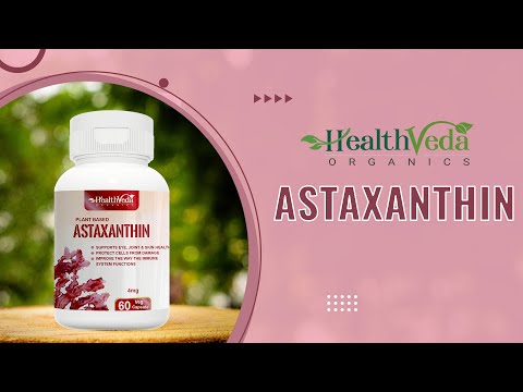 Health Veda Organics Astaxanthin Supplements for Eye, Joint & Skin Health, 60 Veg Capsules
