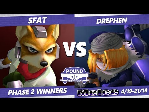 Pound 2019 SSBM - CLG SFAT (Fox) VS  Drephen (Sheik) Smash Melee Phase 2 Winners