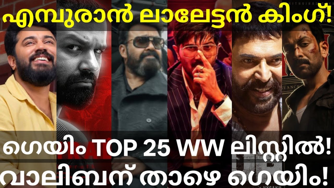 ImGame Global Boxoffice Collection |Top 25 FD Collection #Mohanlal #Mammootty #Dulquer #Empuraan 