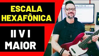 Aula de Contrabaixo | cadncia  2 5 1 para acorde maior | como usar a escala hexafnica | tom Maior
