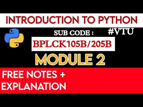 Introduction To Python Module 2bolck105b Module 2python Module 2vtu