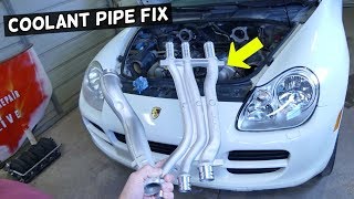 PORSCHE CAYENNE COOLANT PIPE REPLACEMENT  COOLANT LEAK FIX