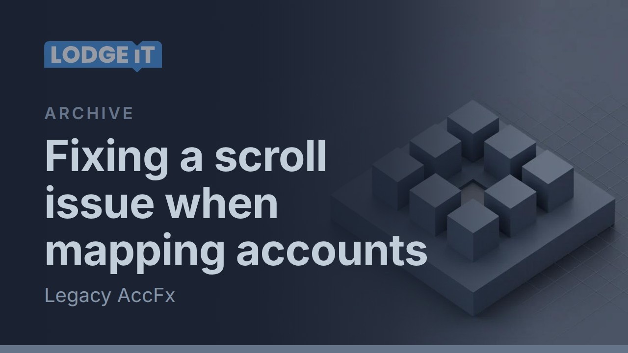 Scroll issue while mapping an accounts