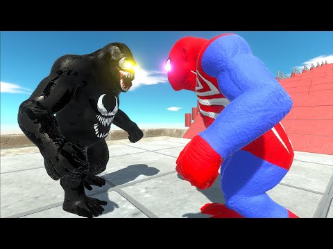 SPEED RACE VENOM GORO VS SPIDERMAN GORO DEATH FALL - Animal Revolt Battle Simulator