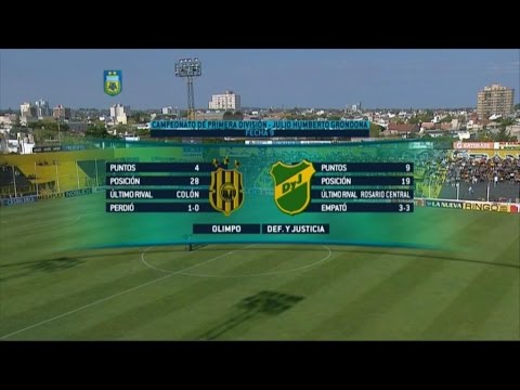 Fútbol en vivo. Olimpo - Defensa y Justicia. Fecha 9 Torneo de Primera División 2015. FPT.