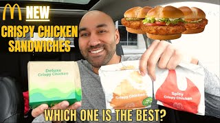 McDonalds NEW Crispy Chicken Sandwiches - Which is the Best Chicken Sandwich? 🤔🏆🐔