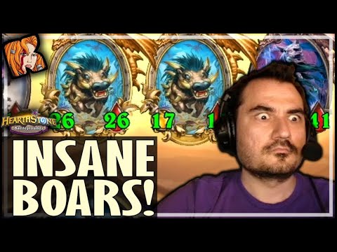 THESE BOARS ARE INSANE!!! - Hearthstone Battlegrounds