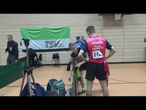 Semifinale Sampakidis Schweiger vs  Reindl Longhino 2 20191208 Tischtennis Bayer  Jug M  Ansbach Zoo
