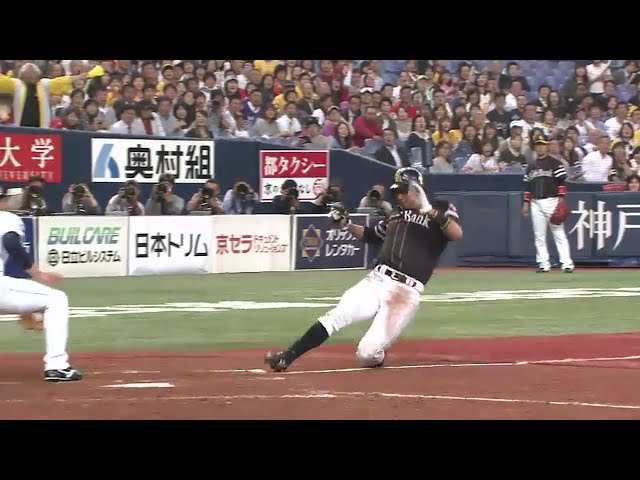 【5回表】ホークス・福田の加速が止まらない!! 隙を突き2塁から一気にホームイン!! 2016/4/27 Bs-H