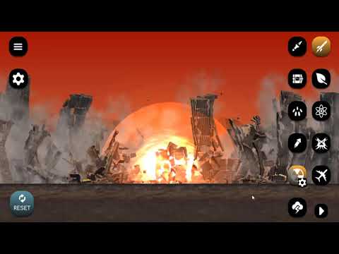 Simulation Nuclear Bomb Destruction of City Skyscrapers & Buildings