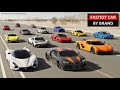 Fastest Car By Brands SPEED Comparison FASTEST Cars 3D COMPARISON