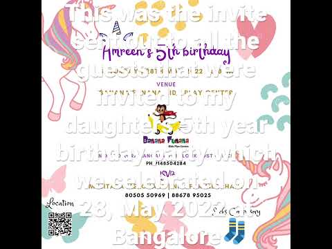 Amreen's 5th year Birthday Celebration Greeting card - 28, May 2022