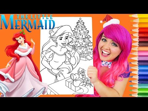 Coloring Ariel Christmas Little Mermaid Coloring Page Prismacolor Colored Pencil | KiMMi THE CLOWN