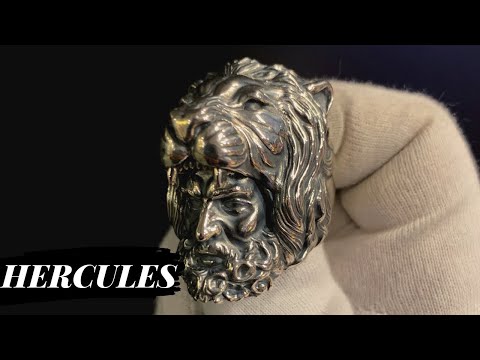 Hercules Silver Lion Head Ring | AJT Jewellery