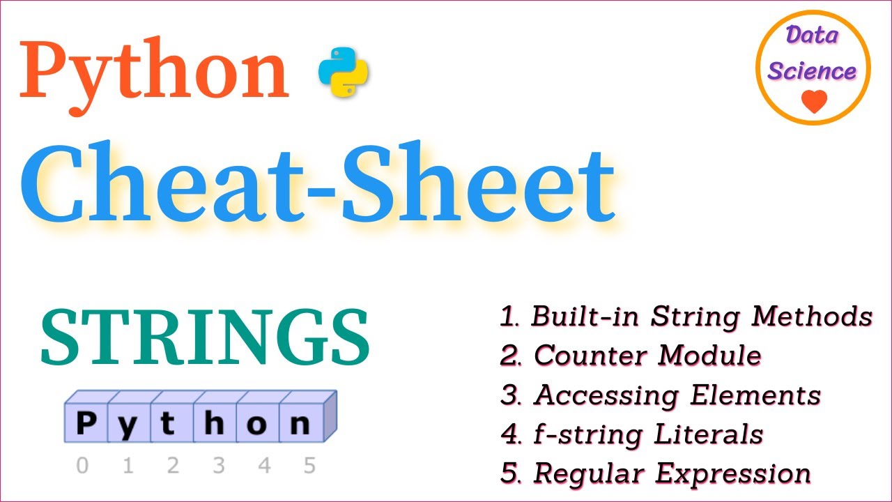 Python Strings Functions | Cheatsheet | Commands & Packages