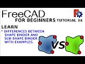 freecad for beginners 34 part design shape binder vs sub shape binder