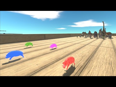 Race to eat Neon Alien Boars - Animal Revolt Battle Simulator