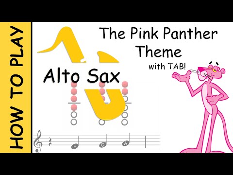 How to play Pink Panther on Alto Saxophone | Sheet Music with Tab