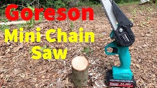 Reviewing A Hand Held Mini Chain Saw! Super Convenient For Garden Cutting Tasks!