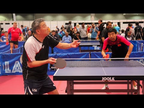 2018 World Veteran Championships Table Tennis - Singles Quarterfinals - Table 1