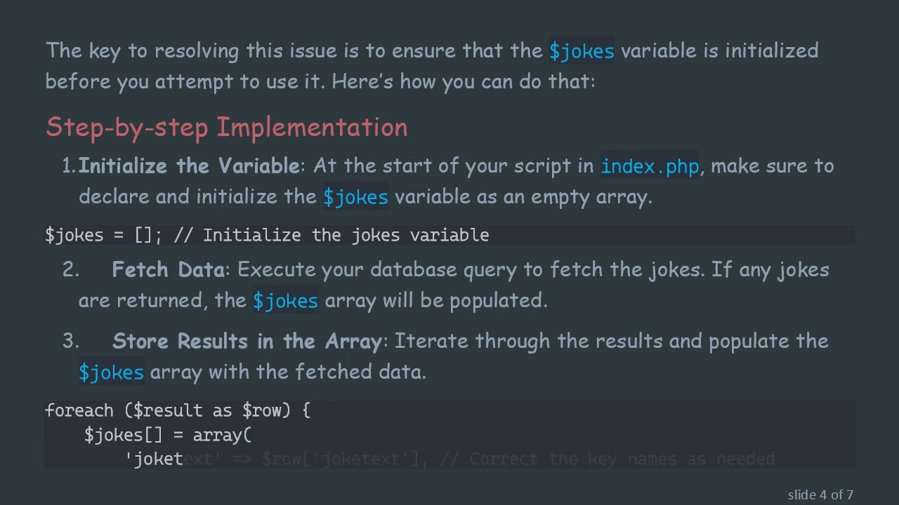 Resolving PHP undefined variable Issue When Extracting Data from Database