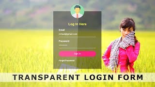 Transparent Login Form with HTML & CSS - Login
