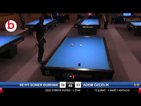 SEYFİ SONER BURHAN & ADEM ÖZÇELİK Bilardo Maçı - 2020 TK 1.ETAP ANTALYA-FİNAL