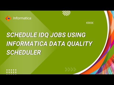 How to  Schedule IDQ Jobs using Informatica Data Quality Scheduler