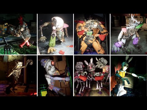 FNAF Security Breach Ruin DLC - All Jumpscares in 3rd Person View (4K60)