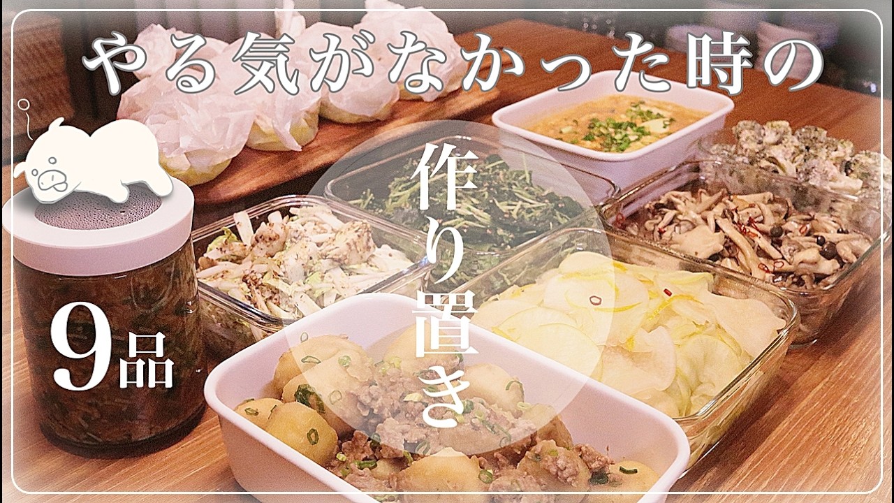 簡単で安く出来る！何度も食べたくなる作り置き9品短時間レシピ｜料理初心者でも負担なし｜簡単な作り置き｜美味しい作り置き｜作り置き弁当｜副菜｜おかず