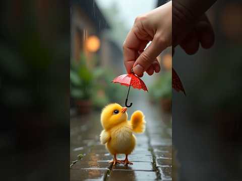 🐥Chick In Rain 🐤 #aishorts #cartoon #funny#chicks