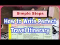 How to Write a TRAVEL ITINERARY (step-by-step guide) high chance of approval #visa#schengenvisa