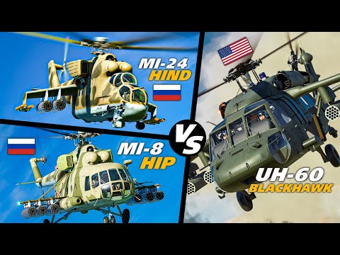 UH-60 Blackhawk Vs Mi-24 Hind + Mi-8 Hip Dogfight | Digital Combat Simulator | DCS |