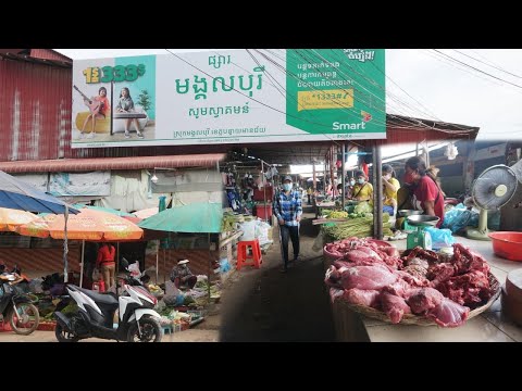 Morning Market Scene @Countryside - Walk Around Street Food at Phsa Moungul Borey Banteaymeachey
