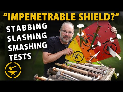 Leather Shield -  Stabbing, Slashing, Smashing tests - Part 4