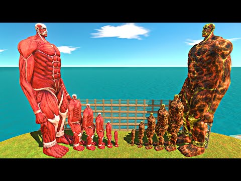 Growing Colossal Titan vs Growing Infected Colossal Titan - Animal Revolt Battle Simulator