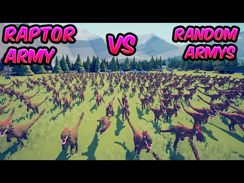 🐉 RAPTOR ARMY vs RANDOM ARMYS  😱😱 | TABS - Totally Accurate Battle Simulator