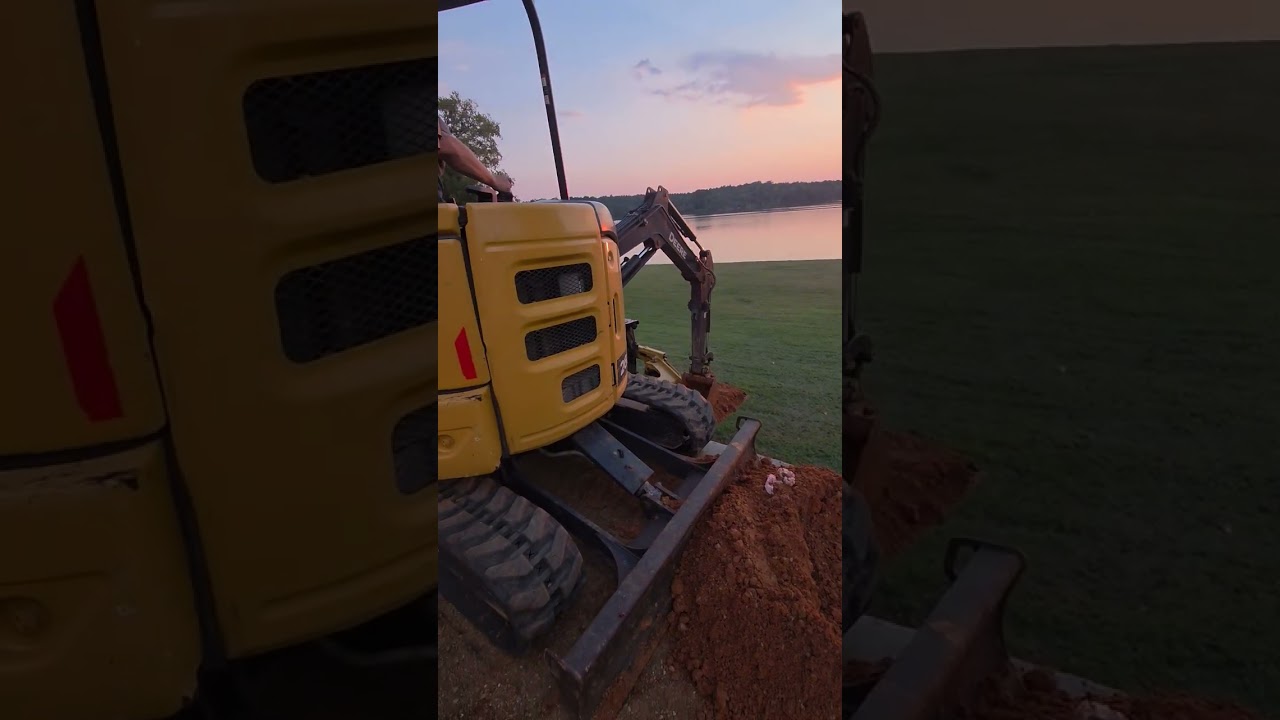 Excavating a Retaining Wall end of day #work #drainage #concrete